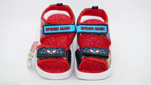 SpiderMan-themed red and blue kids' sandal with Velcro straps