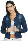 Denim waistcoat for women, classic design with long sleeves, shank buttons, chest pockets & full sleeves. Timeless addition to any coat collection