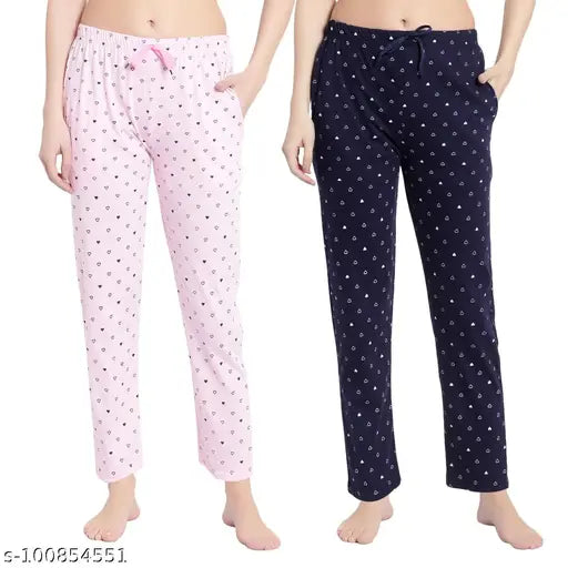 Womens cotton nightwear in blue and pink patterns