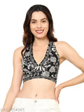 Viscose halter top, printed net, chic and comfortable fashion for any occasion, free size