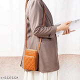 Tan leather crossbody bag with multiple card slots