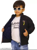 Black, blue and red ethnic boys jacket with zip closure