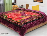 Floral printed cotton mink blanket, multi-design, free size (99x100in), Indian origin