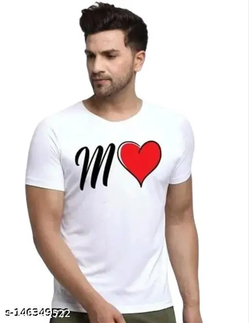 Men's polyester round neck t-shirt with fir print, short sleeves, S-XXXL sizes