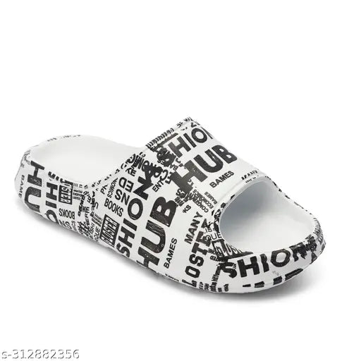 Comfortable EVA slides with printed net pattern for boys' daily wear. Lightweight, soft, and cushioned slippers in various sizes for ages 6 to 13 years, made in India