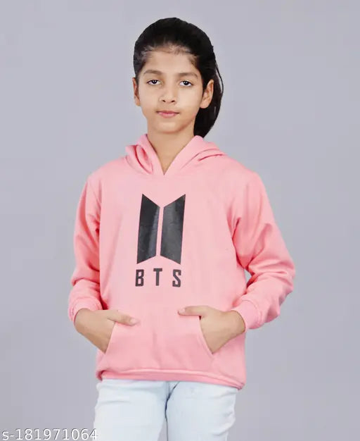 Wool sweatshirt for girls aged 2-16 years, solid color fashion wear in sizes from 2-3 Years to 15-16 Years. Made in India