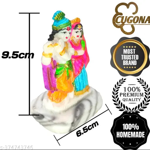 High-quality polyresin Radha Krishna Murti statue, 6cm L x 5cm W x 9.5cm H, decorative home showpiece for living room