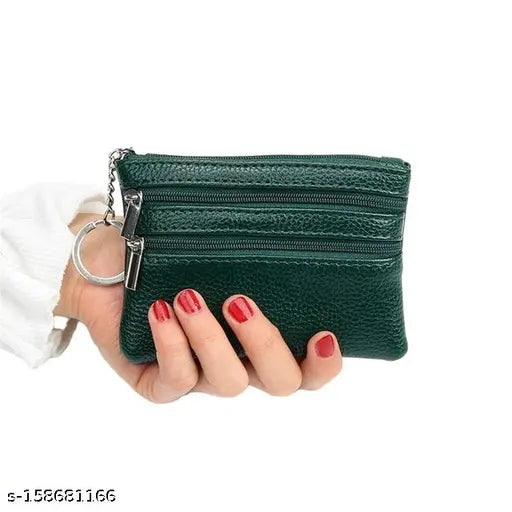 A stylish, small leather wallet with a zip closure