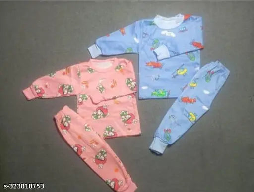 Wool kids dress combo set (pack of 2), printed pattern, long sleeves, 3-6 months - 2-3 years, Indian origin