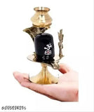 Brass Shivling statue, golden-black finish, 10cm decorative showpiece for home or altar, India origin