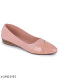 Patent leather pink bellies women's ballet flats, printed design, closed back, beach wear footwear
