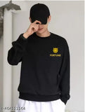White cotton blend round neck t-shirt with black & yellow typography print for men's casual outfits, India origin