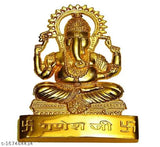 Metal Ganesh Idol, Indian Diwali Puja decor, Shri Ganesh Murti for puja