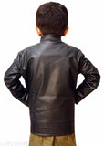 Black leather jacket, waterproof, low price, kids jacket