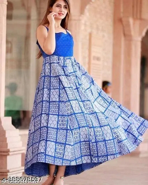 Blue printed checked rayon kurti with shrug, three-quarter sleeves - women's ethnic wear in soft colors for daily wear, stylish and comfortable, originates from India