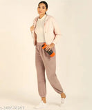 Women's thick woolen fleece track pants, gray heather