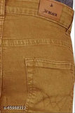 Just black men's straight mustard jeans: solid cotton, stretchable, regular fit, menswear, mustard color, size range from 28 to 48 (India origin)