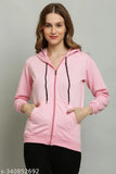 Fleece stylish jacket, solid color fleece winter jacket for men and women, long sleeves, size options available