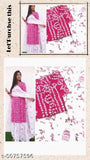 Women's dupatta set, printed fabric, pink border