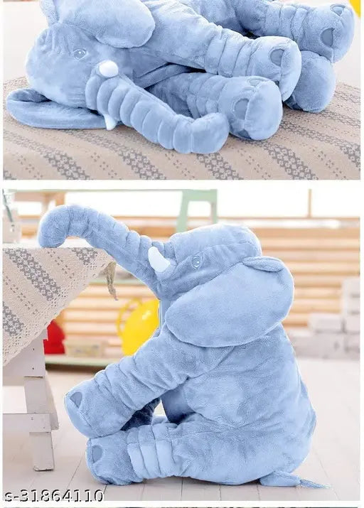Blue fiber net elephant pillow-teddy bear, 42cm size for kids play