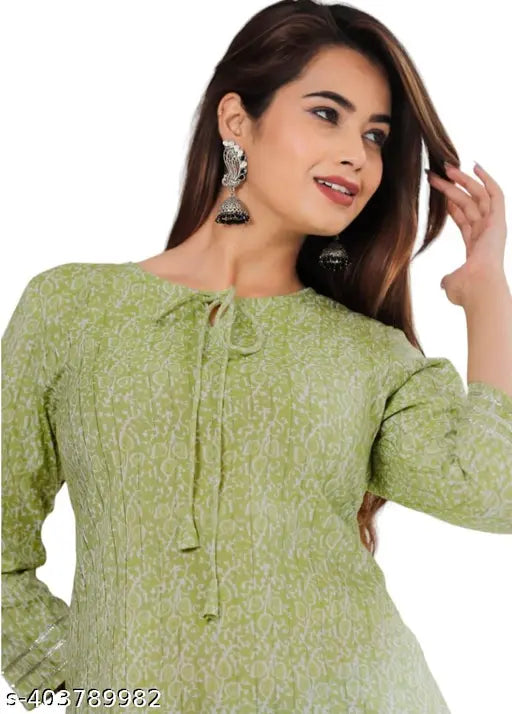 Rayon printed Jaipuri short Kurta for Women & Girls in multiple sizes, featuring 3/4th sleeves and mandarin collar, Indian fashion