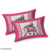 180 tc Pure Jaipuri Double bed Cotton Bedsheet Combo of 1 Bedsheet And 2 Complementary Pillow Cover