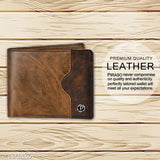Brown leather wallet, free size with 1 compartment, premium quality, perfect for gifting