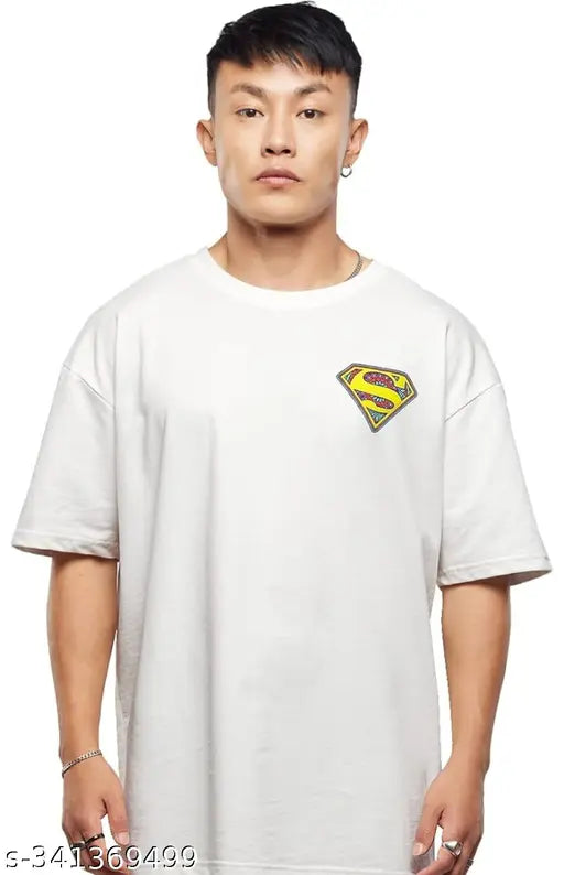 Oversized graphic print cotton half sleeves T-shirt, vibrant design for men's casual wear, India origin