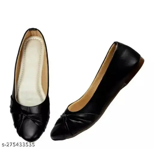 Black synthetic leather brogues, solid pattern with buckle fastening