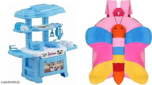 Fabric net kids' kitchen playset, encourages fine motor skills and imaginative play. Perfect for parties and role-play." (89 characters)