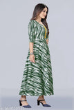 Leheriya print rayon anarkali long kurta