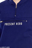 Navy cotton fullsleeve boys jacket with maniac print