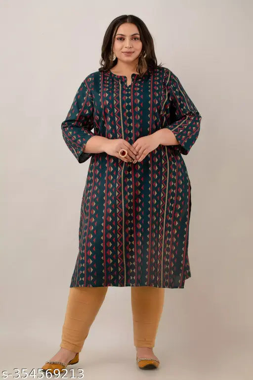 Dark blue paisley print kurta with full sleeves, standing model
