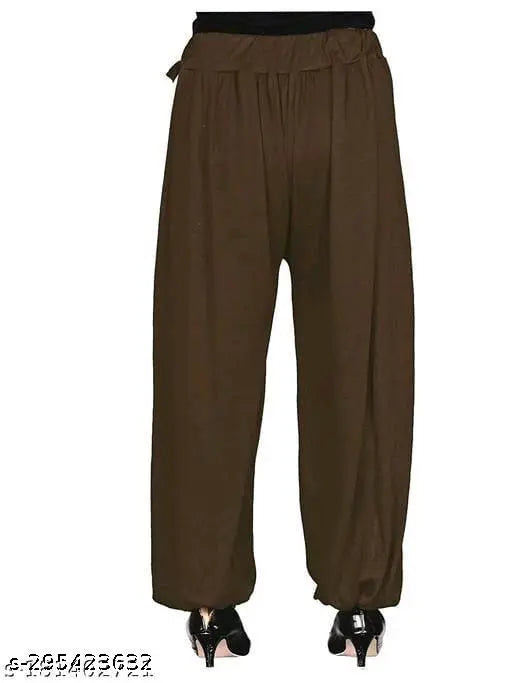 Dark brown, cotton, loose trousers