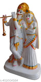 Marble Radha Krishna statue, intricately carved, 13 cm L x 25 cm H x 7 cm B, Indian origin, symbolizing wisdom, success, and prosperity