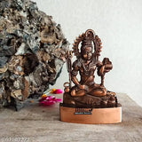 Small metal gold-plated Shiv Idol for car dashboard or home decor, copper finish - Amishi Blissful Decors handicraft