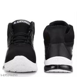 Boys black casual sneakers with white sole
