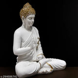 White resin Buddha statue, big size, meditation pose for home decor or gift