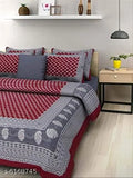 Attractive cotton 100x90 double bedsheet combo, 4 pillow covers, 140 thread count, pack of 2, queen size from India