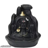 Handcrafted resin Adi Shankara statue of Lord Shiva Adiyogi, featuring 51 smoke backflow dhoop cones and a Shankar smoke fountain. Decorative showpiece, 8 cm x 12 cm x 10 cm, originated from India
