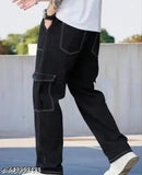 Dark wash men's baggy denim jeans