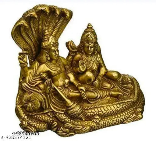 Metal Shri Narayan idol, ideal for office, home, or car dashboards