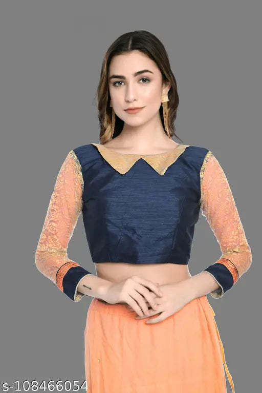 Blue and orange sari