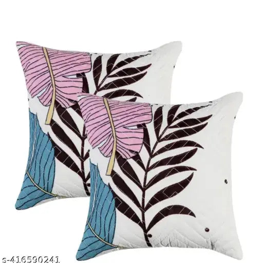 Multicolor embroidered cotton bedsheet set (1King size + 2 pillow covers + 2 cushion covers with filler), heavy quality, botanical print for summer, ideal for adults, made in India