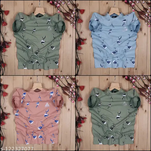 Pretty latest men's cotton blend t-shirts, short sleeves, printed design. Quality t-shirt in smooth and soft fabric, bio-wash with 190 GSM, made in India