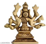 Brass statue: 8-handed Varagi Amman, Lord Vishnu's Varaga Avatar idol, black antique finish, Indian craftsmanship (5x6cm)