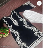Georgette kurta and pant set, long sleeves, solid color Indian traditional wear