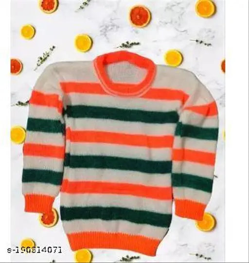 Woolen kids' sweater, trendy and cozy design, printed net pattern, suitable for 2-3, 3-4, or 4-5 years old. Indian handcrafted children's wear