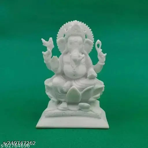 Marble Ganesha idol, 10.5cmx15cmx6cm, perfect for home pooja room or Diwali decorations