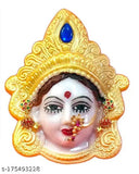 Poly resin Hindu Goddess idol, 16cm Devi Mukhota for Pooja room entrance/wall/main door, Mahalakshmi face for prosperity and good luck